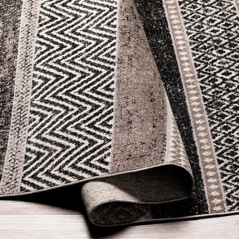 Livabliss Bonney Machine Washable Modern Striped Area Rug