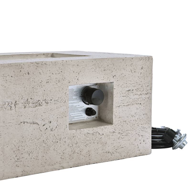 41.9" Outdoor Rectangular Propane Fire Pit 40000 BTU, Heater with Stainless Steel Burner and Free Lava Rocks, Waterproof Cover