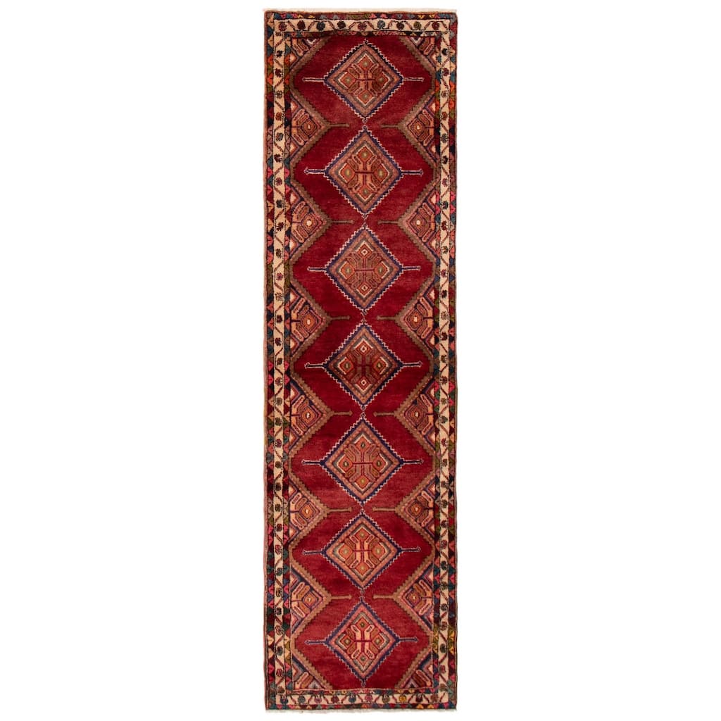ECARPETGALLERY Hand-knotted Konya Anatolian Dark Red Wool Rug - 2'10 x 9'9