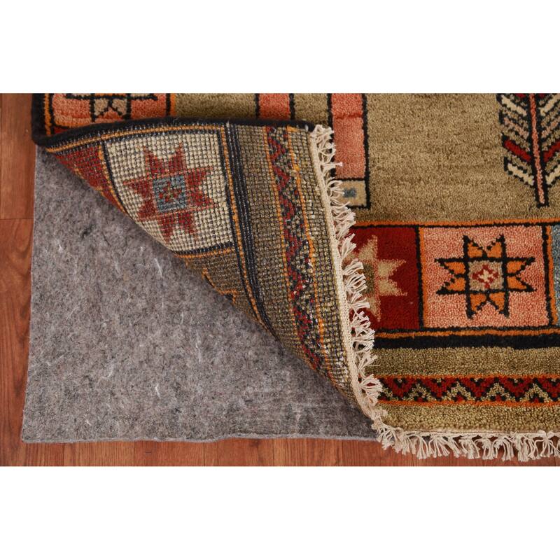 Hand Knotted Oriental 100% Wool Carpet Traditional Tribal Yellow & Gold Heriz (serapi) Runner Rug - 9' 10'' X 4' 1''