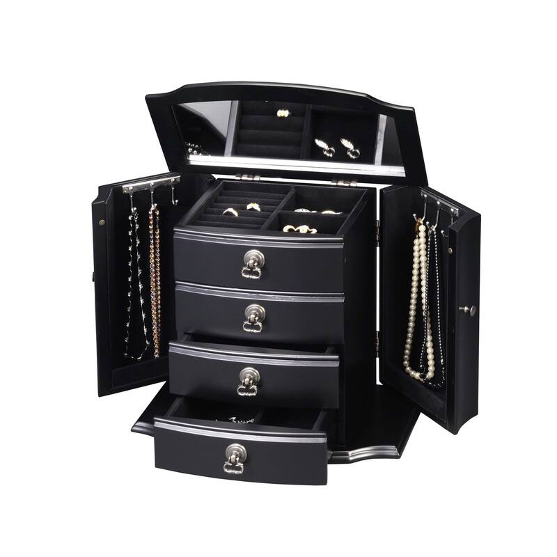 Black Wooden 4drawer Jewelry Box Bed Bath & Beyond 36612306