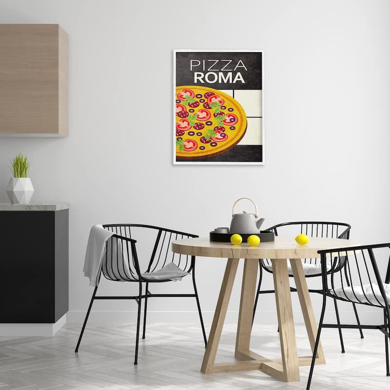 Stupell Pizza Roma Classic Kitchen Framed Giclee Art Design By Kim Allen