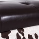 preview thumbnail 19 of 53, Adeco 35" Storage Ottoman Tufted Faux-Leather Lifted Top Bench