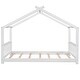 preview thumbnail 2 of 7, Wood Twin Size House Platform Kids Bed Frame with Roof, Headboard & Footboard, White White