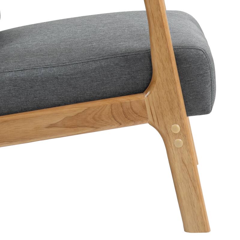 Mid-Century Modern Upholstered Accent Chair with Wood Frame
