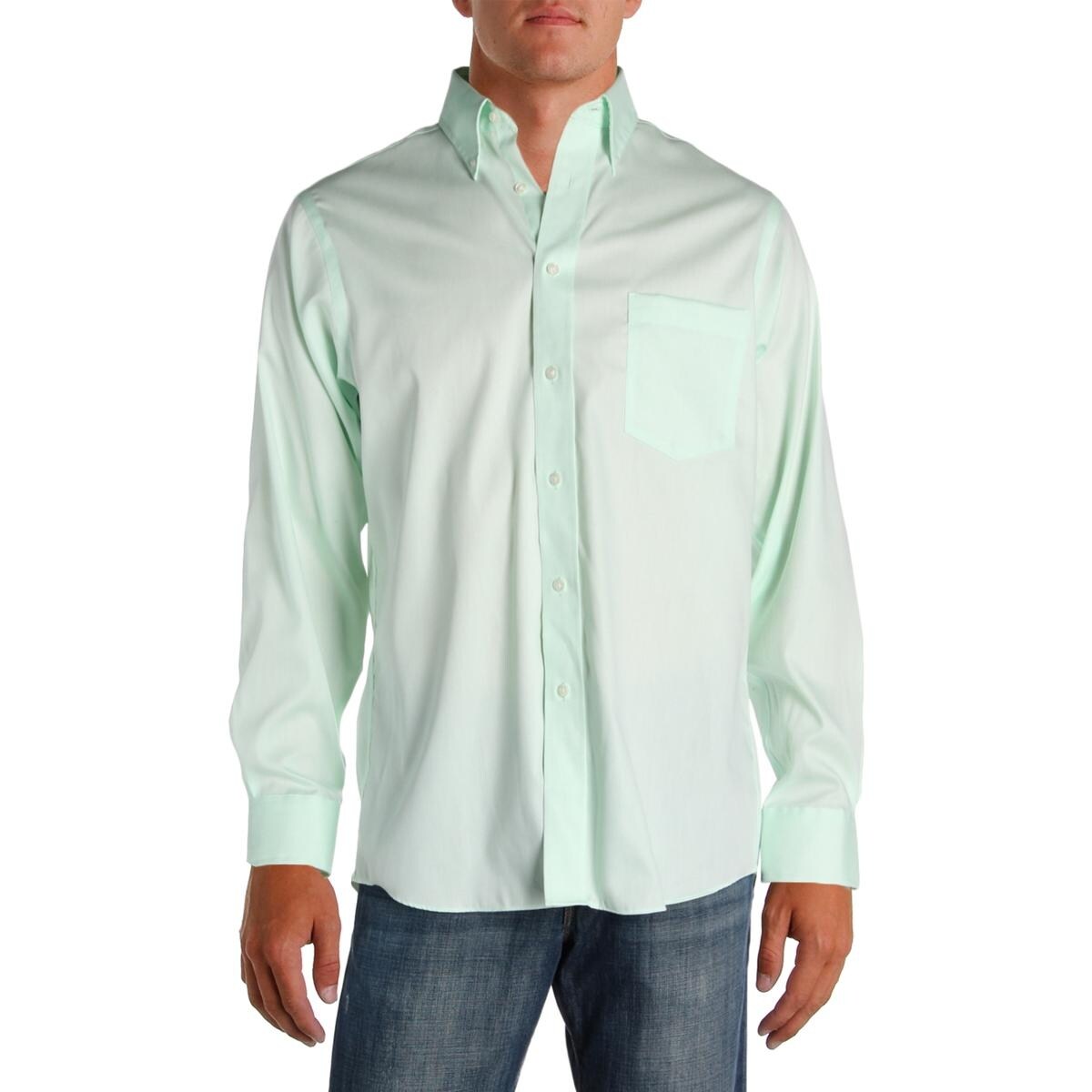 Shop Eagle Mens 80s 2 Ply Dress Shirt Cotton Stretch Collar