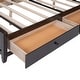 preview thumbnail 3 of 8, Full Size Wooden Bed With All-in-One Cabinet and Shelf, Espresso