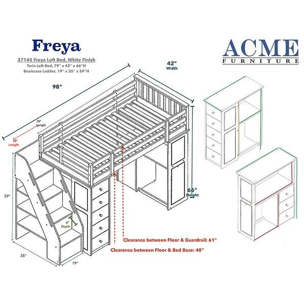 Modern Loft Bed with Bookcase Ladder in White Bed Bath & Beyond