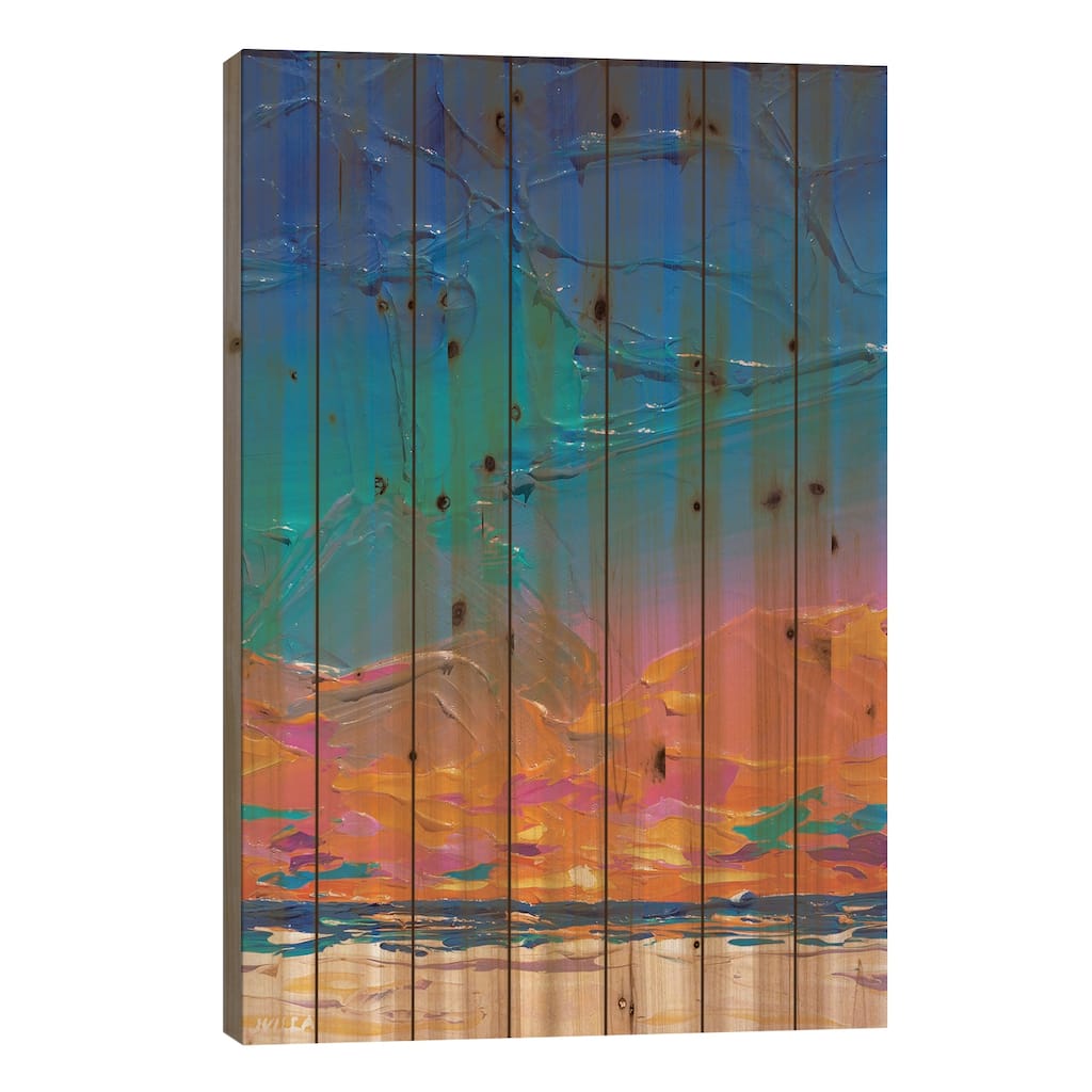 Iridescent Sky IV Print On Wood by Joseph Villanueva - Multi-Color