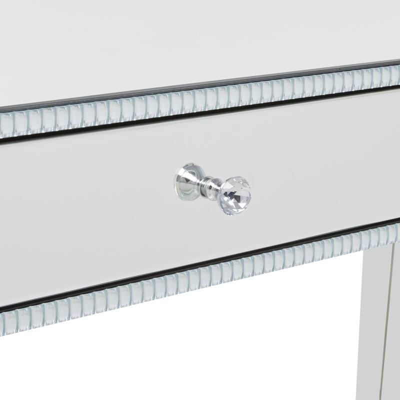 Wooden Mirrored 2 Drawers Console Table - Silver - Roche River Decor