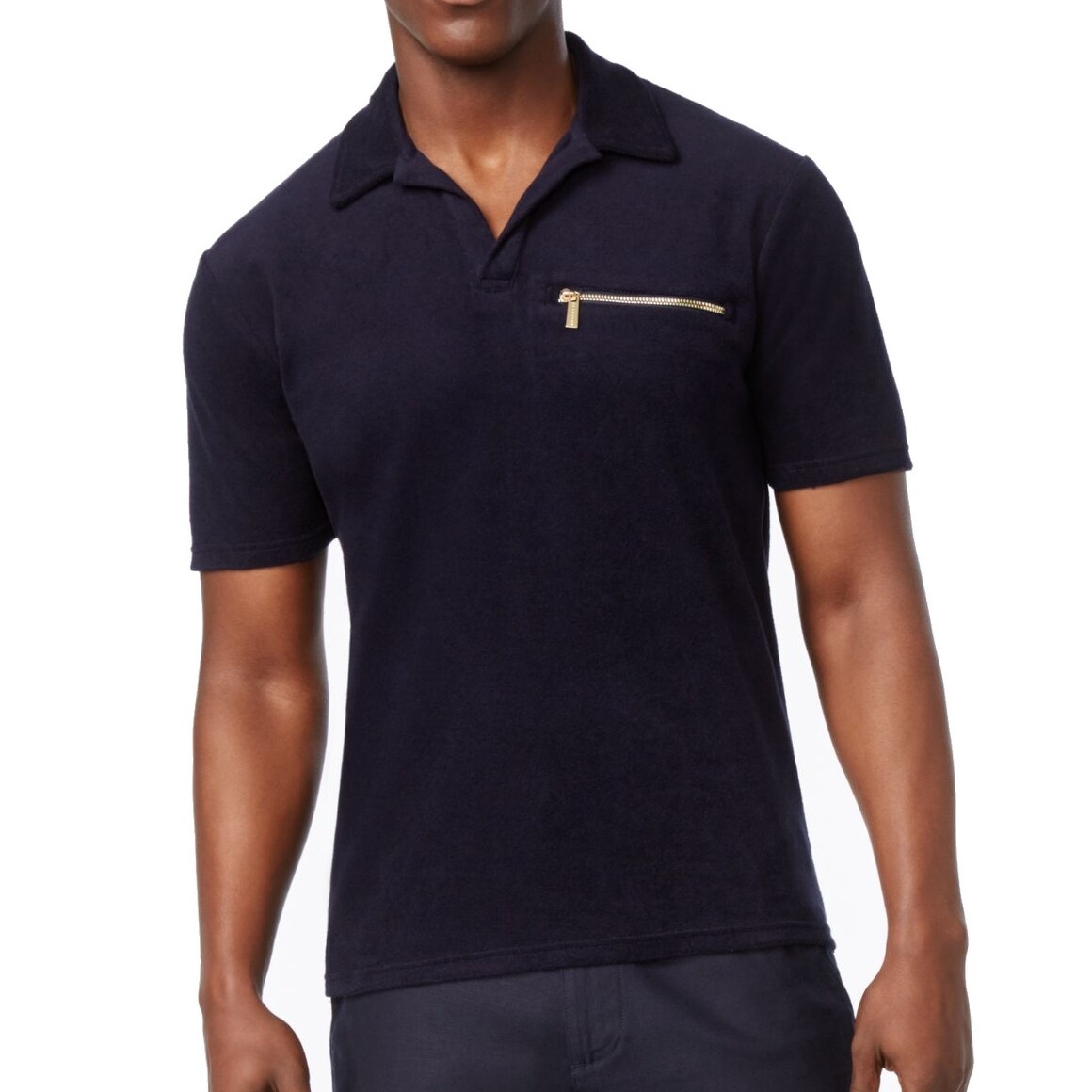 Shop Sean John Blue Mens Size Medium M Terry Cloth Pocket Polo