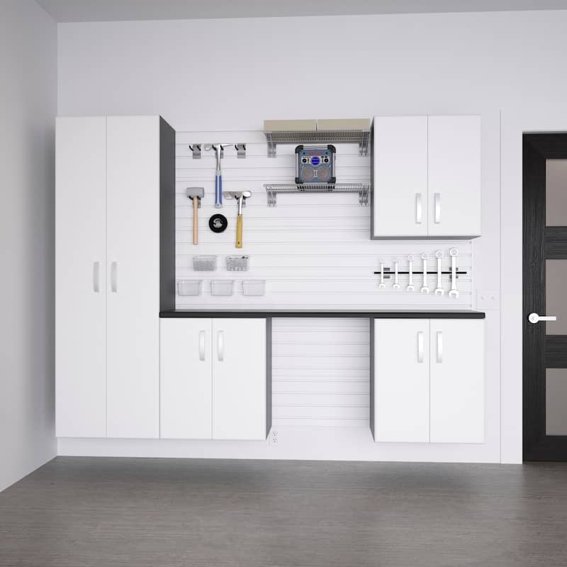 Flow Wall 5pc PVC Indoor Modern Cabinet Shelf Kit - White