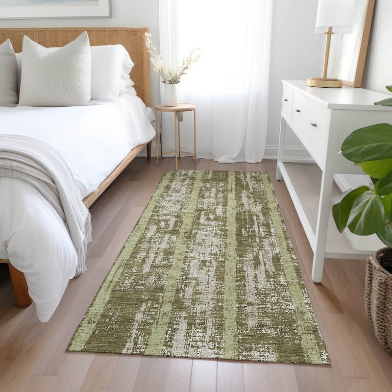 Machine Washable Indoor/ Outdoor Chantille Ombre Stripe Rug