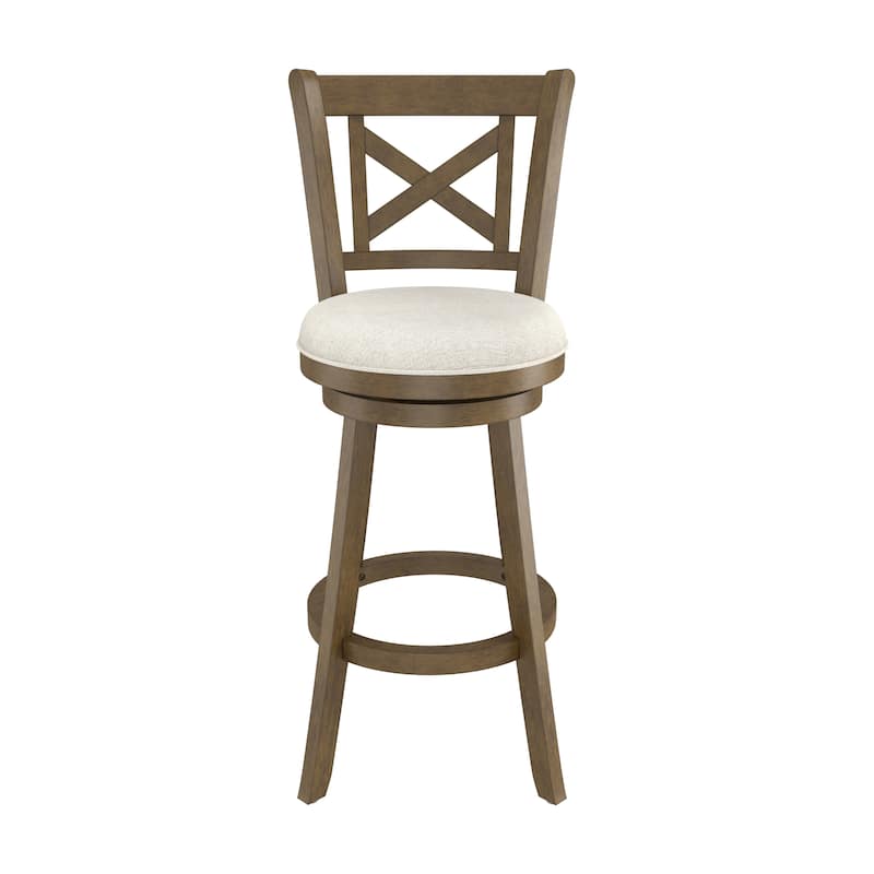 Hamlin Wood Swivel Stool, Brush Gray