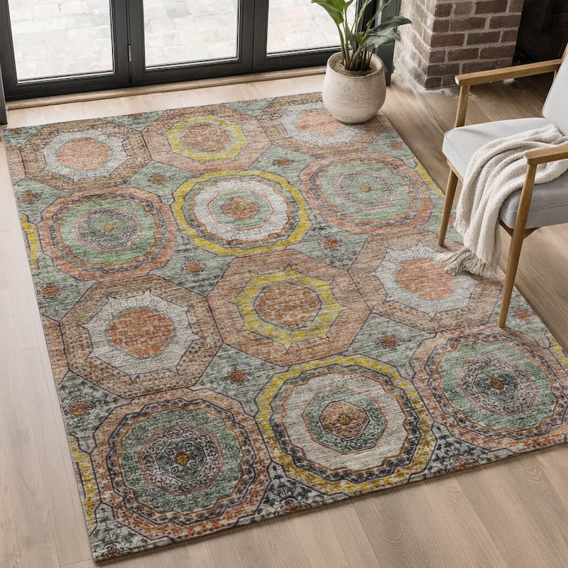Premium Washable Super Soft Traditional Mamluk Mayfield Rug - Sage - 9' x 12'
