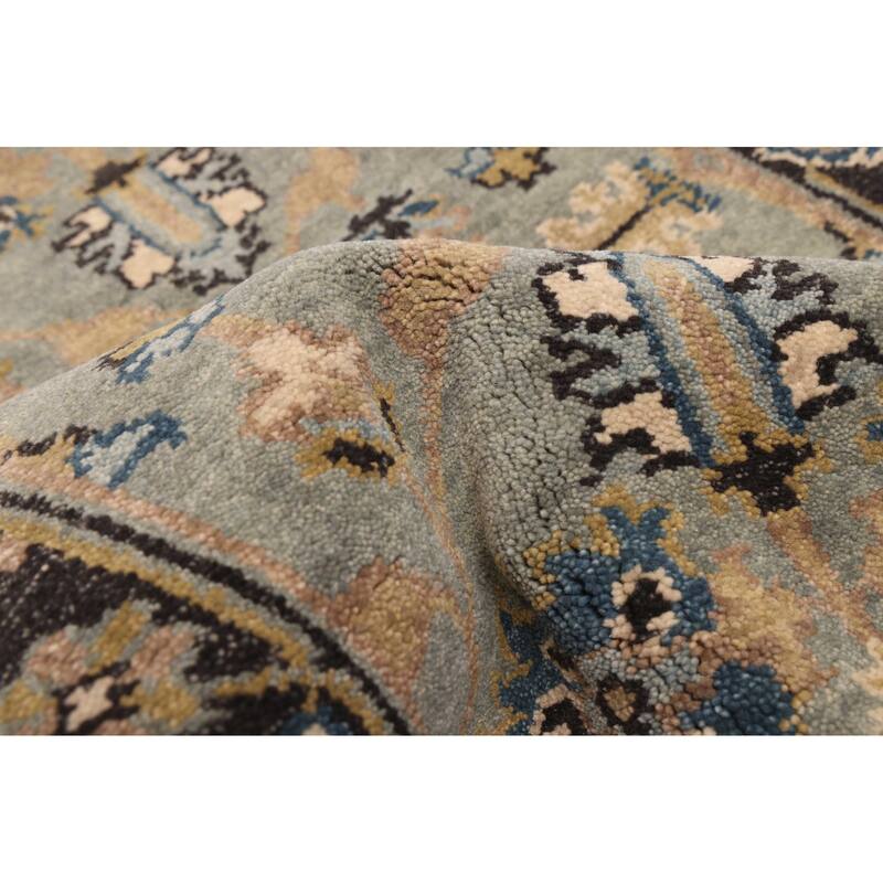 ECARPETGALLERY Hand-knotted Finest Agra Jaipur Teal Wool Rug - 2'5 x 7'11