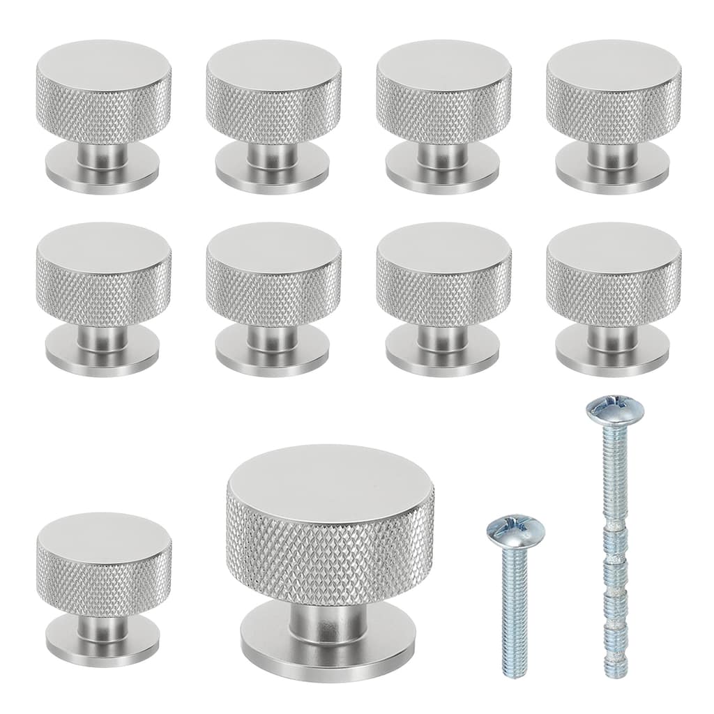 1.3" Cabinet Knobs, 10pcs Knurled Drawer Round Pulls Handle