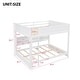 preview thumbnail 16 of 22, Queen over Queen Size Bunk Bed with Ladder and Cabinets, Multifunctional Kids Teens Storage Bed Frame with USB Port
