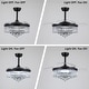 preview thumbnail 30 of 43, Kviflon 48'' Crystal Ceiling Fan with Lights and Remote 6 Speed, 3 Light Change Retractable Blades Chandelier Ceiling Fan