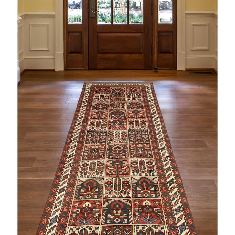 Fine Vintage Bakhtiari Nelson Red/Navy Runner - 3'2" x 9'6"