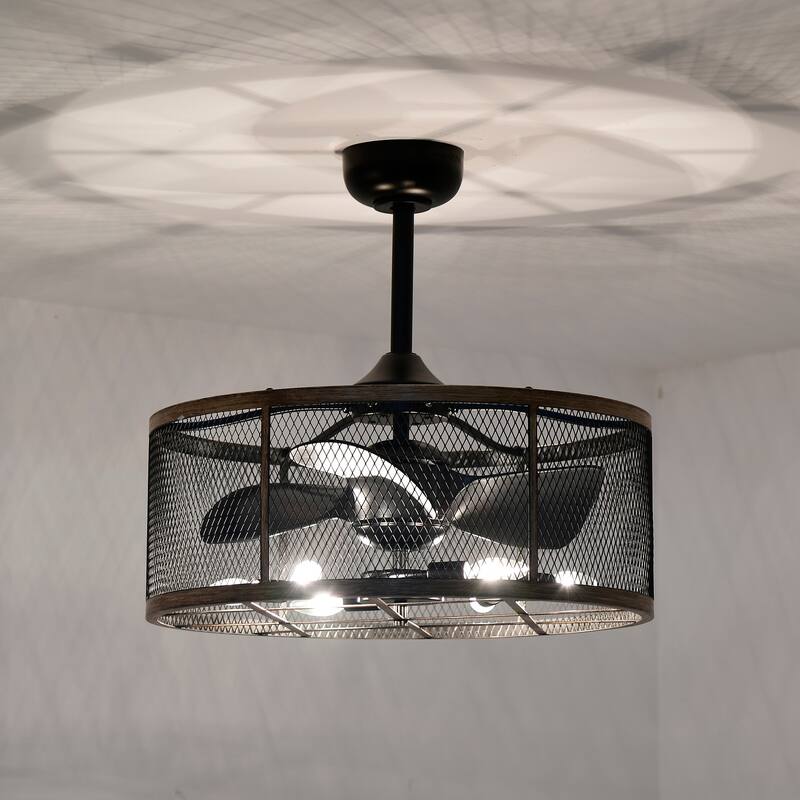 Merdan 24-inch 6 Lights 3 Blades Lighted Ceiling Fan with Remote