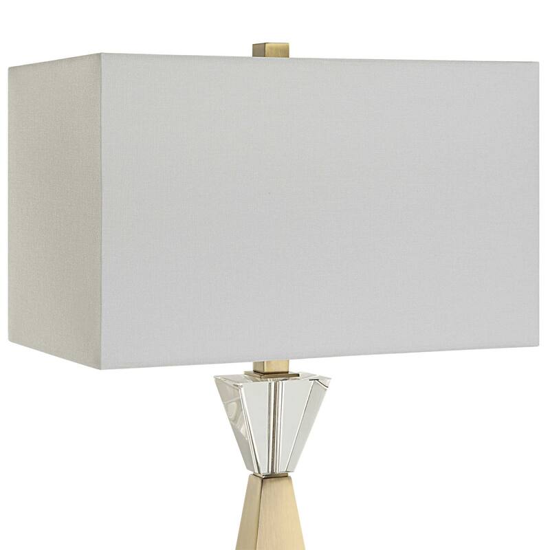 Tapered Base Table Lamp with Rectangular Shade - 31.75" - Brass Finish