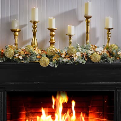 100mm Shatterproof Plastic Tinsel Ball Ornament Set of 2