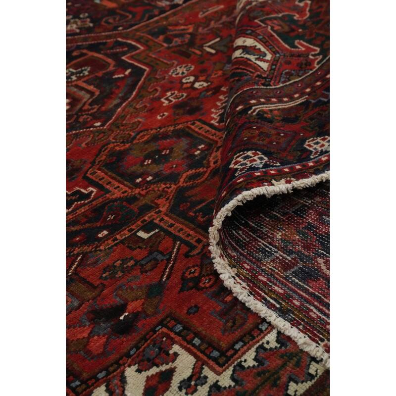 Hand Knotted Oriental 100% Wool Carpet Traditional Medallion Oranges & Rust Heriz Area Rug - 12' 9'' X 10' 0''