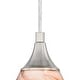 preview thumbnail 8 of 7, Milano Satin Nickel Mini Pendant Ceiling Light Amber Swirl Glass - 4.75-in W x 9.75-in H x 4.75-in D