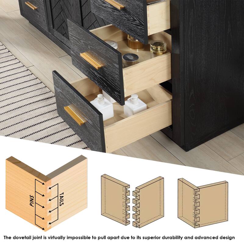 Altair Gazsi Bathroom Vanity with Composite Stone Countertop without Mirror