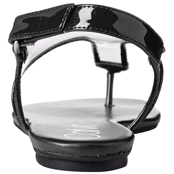 calvin klein rikki leather cross strap sandals