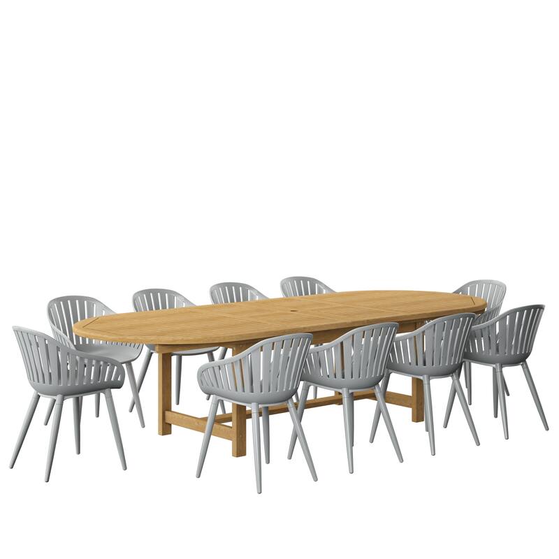 Amazonia Torrington 11pc Certified Teak Outdoor Patio Dining set