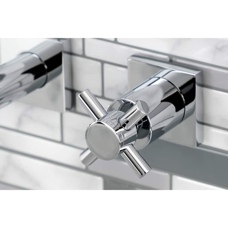 Concord 3-Hole Wall Mount Roman Tub Faucet in Polished Brass
