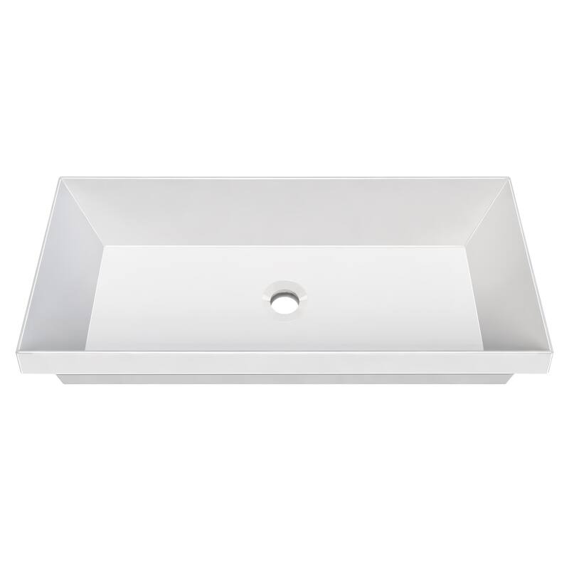 Whitehaus B-AGS80 31-1/2" Rectangular Vitreous China Semi-Recessed