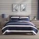 preview thumbnail 1 of 6, Nautica Wesley Awning Stripes Reversible Lighweight Cotton Quilt (Blue, 3 Piece Set)