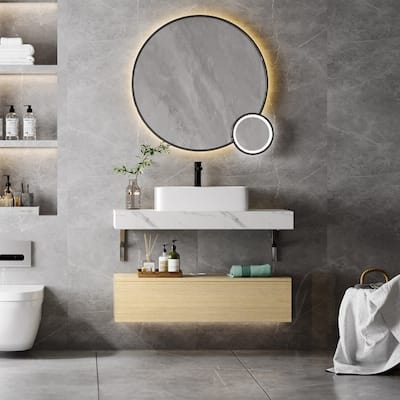 40 Inch Bathroom Floating Vanity Bathroom Vanity Cabinet with Slate Tabletop
