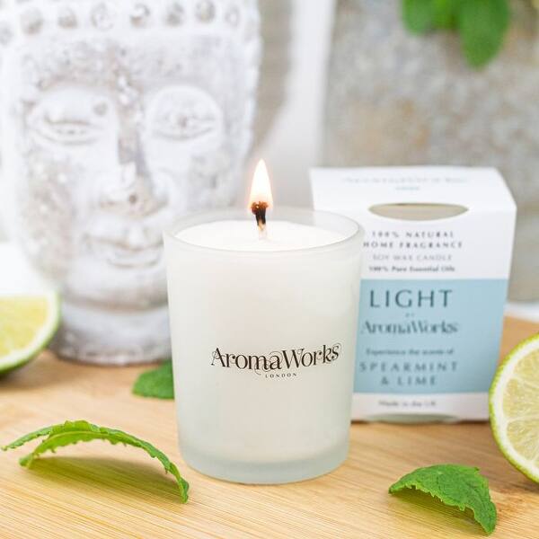 AromaWorks Light Range Spearmint & Lime Candle 10cl Small AromaWorks Light Range Spearmint & Lime Candle 10cl Small