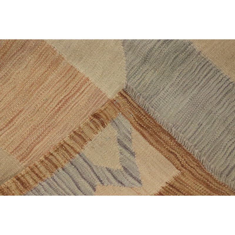 Hand Woven Oriental 100% Wool Carpet Southwestern Modern Multi-Colored Kilim Area Rug - 9' 0'' X 5' 11''