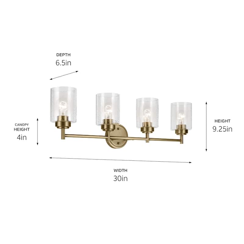 Kichler Lighting Winslow 30 in. 4-Light Natural Brass Vanity Light - 30 in