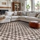 preview thumbnail 1 of 50, World Rug Gallery Contemporary Checkered Area Rug 5' x 7' - Beige