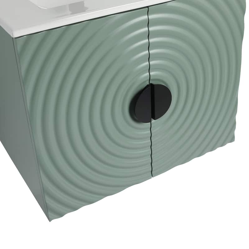 Pellabay Modern Bathroom Vanity with Fluted Circular Doors - Sink Included