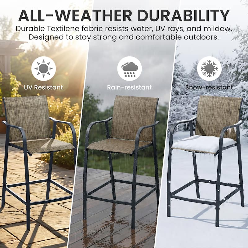 Lightweight Bar Height Barstools Outdoor Bar Stools Patio Bar Chairs - 21.3" W x 22.5" D x 44" H