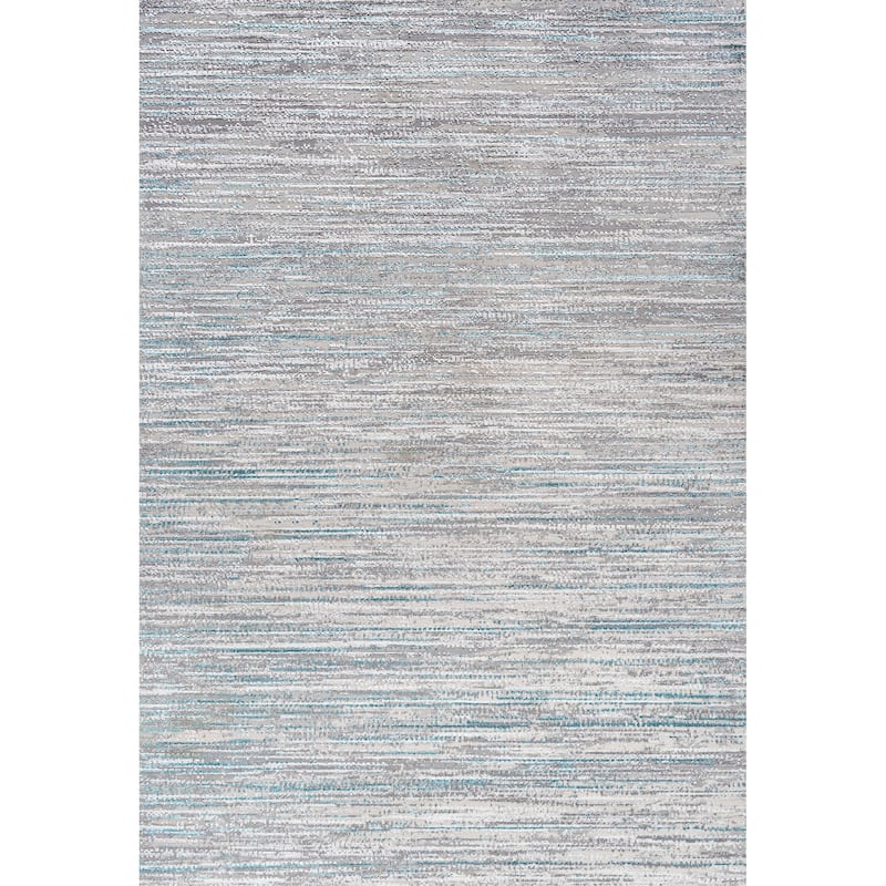 JONATHAN Y Slant Modern Strie' Area Rug - 3 X 5 - Gray/Turquoise