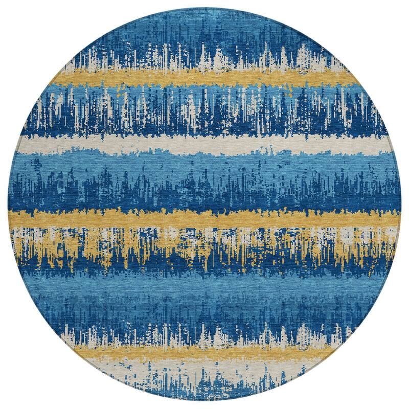 Machine Washable Indoor/ Outdoor Abstract Ombre Chantille Rug