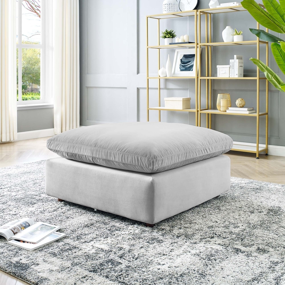 Abir grey 2025 velvet ottoman