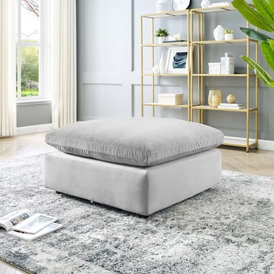 Commix Down Filled Overstuffed Performance Velvet Ottoman
