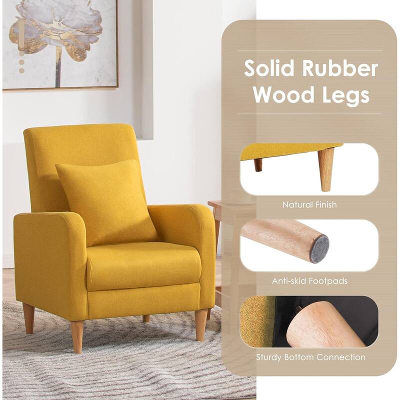 Fabric/Leather Modern Accent Chairs with Lounge Seat