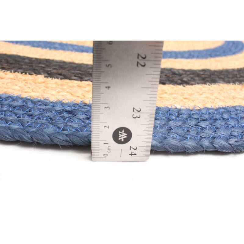 ECARPETGALLERY Braided Weave Palas Denizli Tan Jute Rug - 3'4 x 3'4