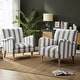 preview thumbnail 29 of 48, HULALA HOME Seip Modern Striped Arm Chair with Spindle Wood Legs Set of 2