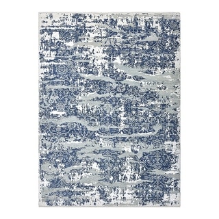 Overton One-of-a-Kind Hand-Knotted Contemporary Modern Gray Area Rug - 9' 1" x 12' 2"